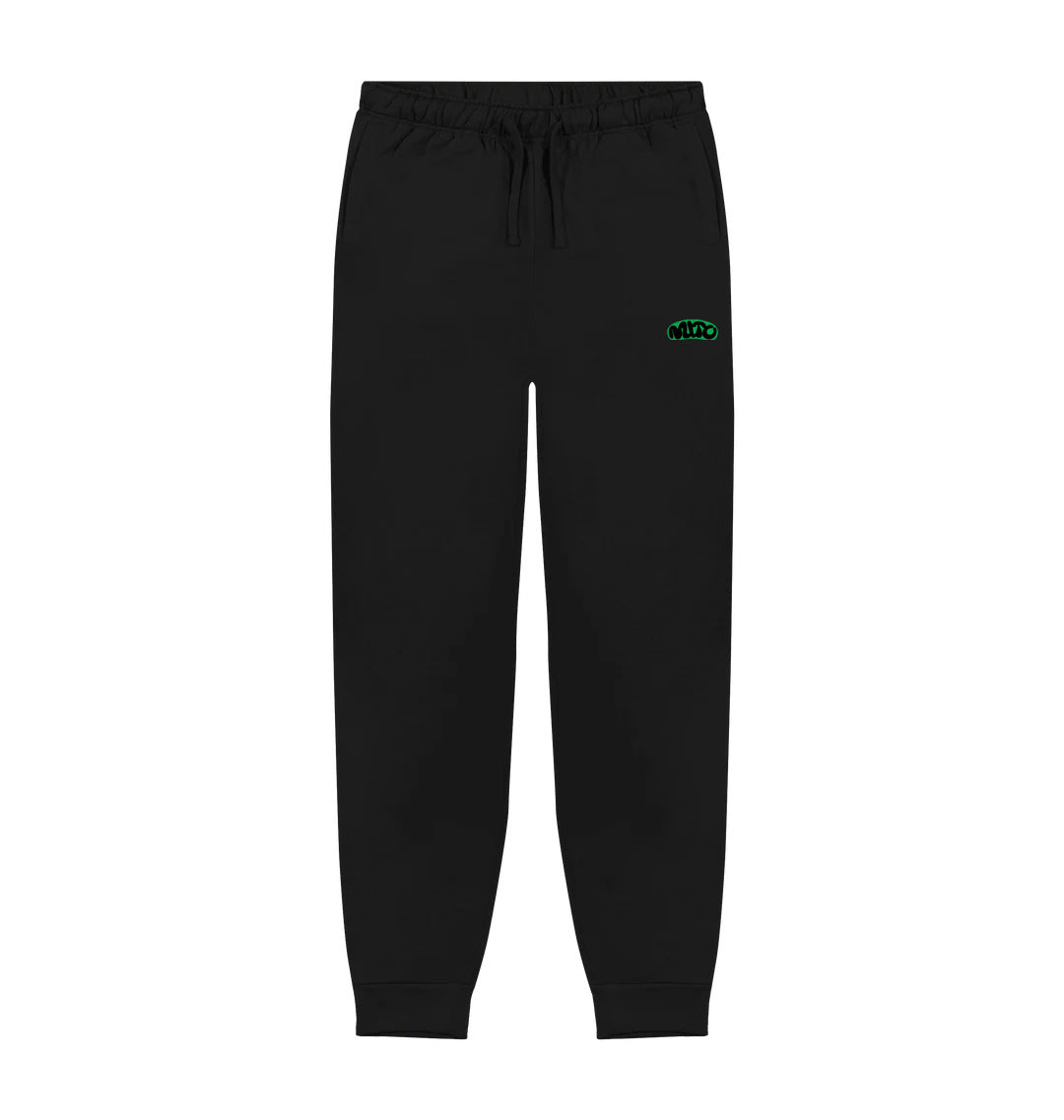 Black Embroidered MITO Sweatpants