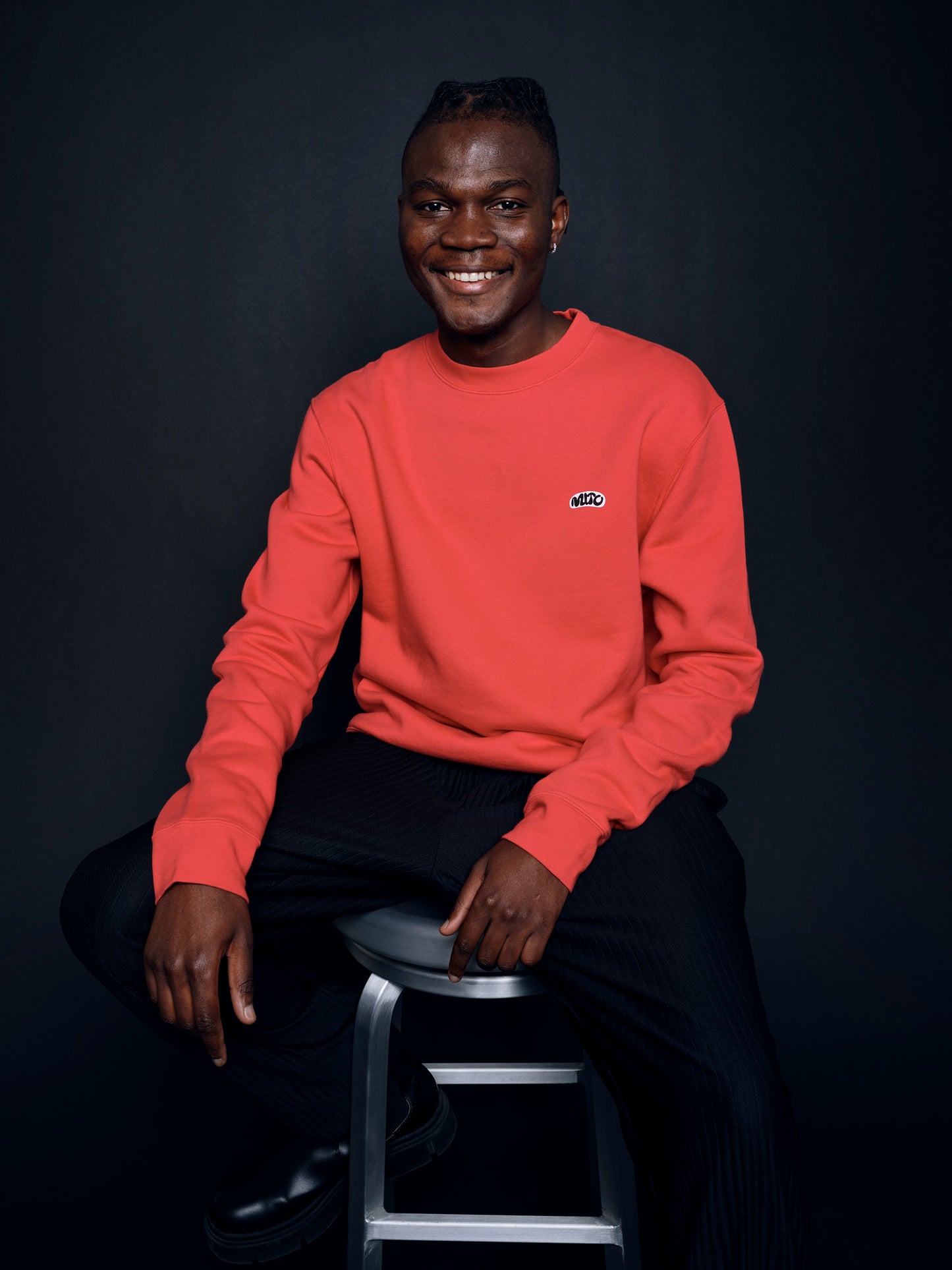 Red Embroidered MITO Crewneck Sweatshirt