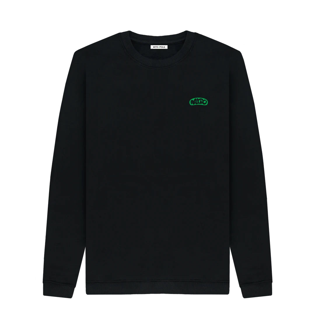 Black Embroidered MITO Crewneck Sweatshirt
