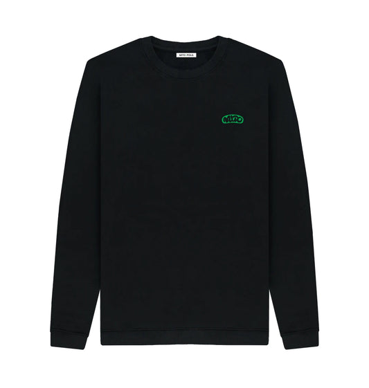 Black Embroidered MITO Crewneck Sweatshirt