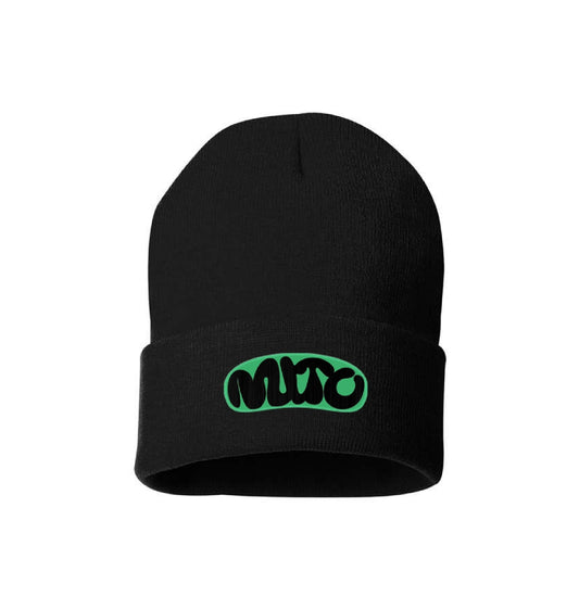 Black and Green MITO Beanie